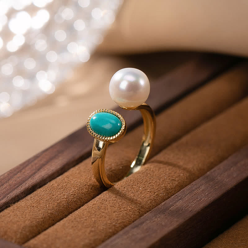 Karma Stone 925 Sterling Silver Pearl Turquoise Healing Ring Earrings Necklace Pendant