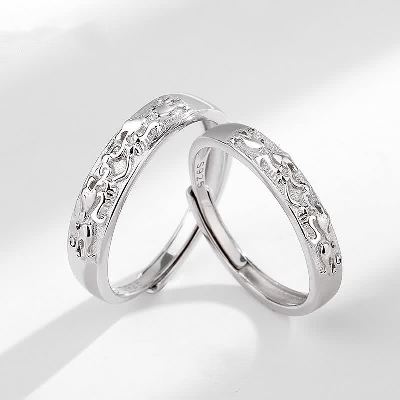 Karma Stone 925 Sterling Silver PiXiu Balance Adjustable Couple Ring