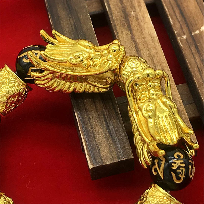 Karma Stone Double Dragon Wealth Protection Bracelet