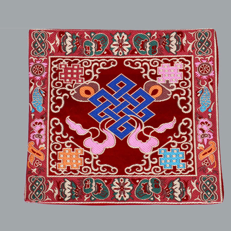 Karma Stone Prayer Altar Mat Healing Meditation Vajra Auspicious Symbols