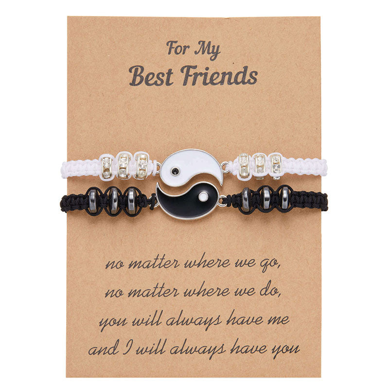 Karma Stone 2pcs Yin Yang Hematite Couple Bracelet