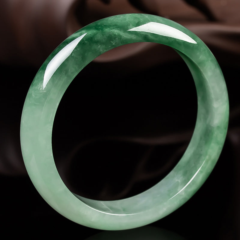 Karma Stone Natural Jade Fortune Blessing Bangle Bracelet