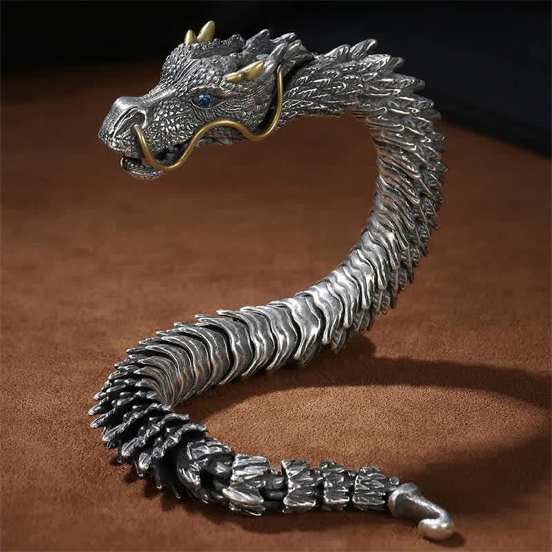 Karma Stone Nordic Dragon Handmade Amulet Luck Protection Chain Bracelet