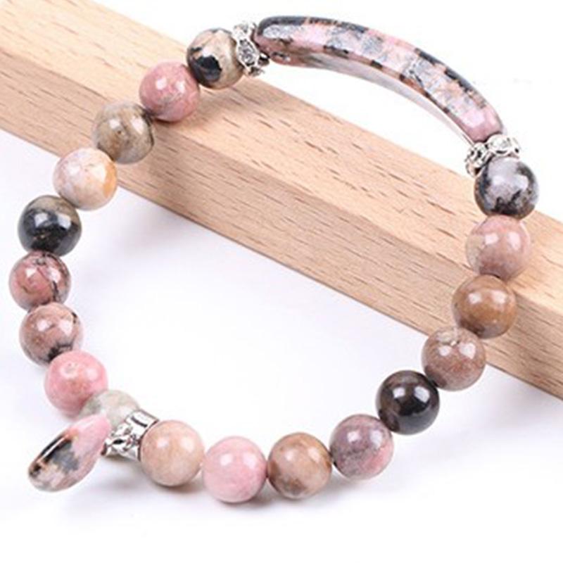Karma Stone Natural Quartz Love Heart Healing Beads Bracelet