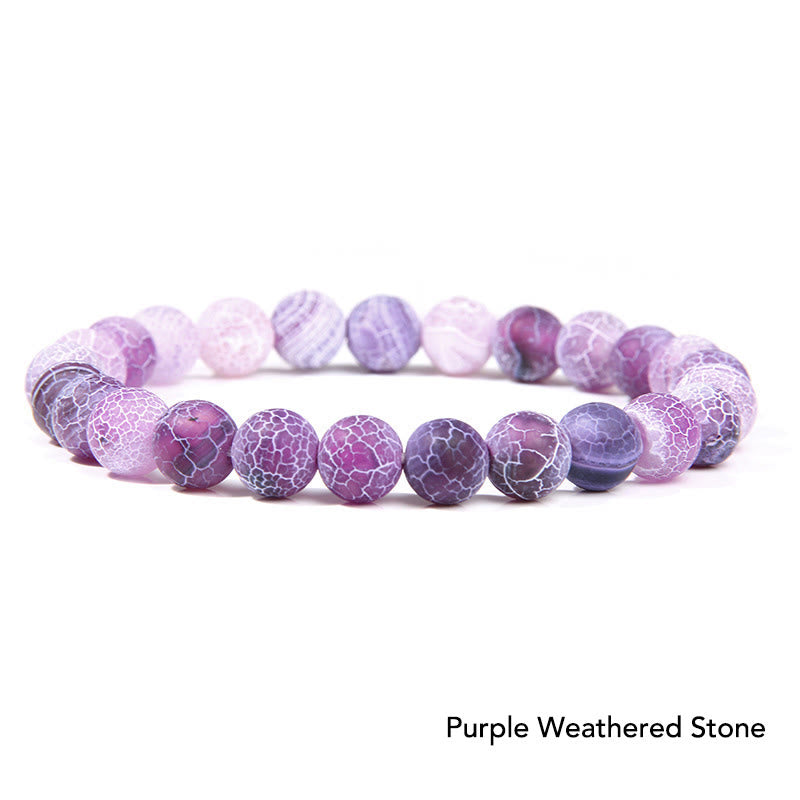 Karma Stone Natural Agate Stone Crystal Balance Beaded Bracelet