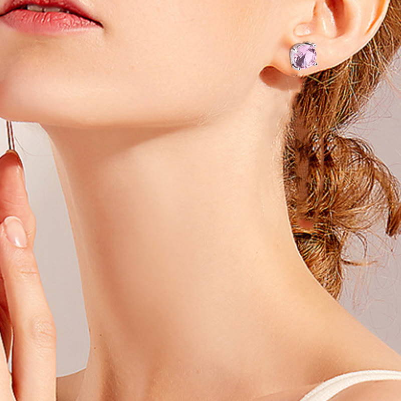 Karma Stone Natural Various Gemstone Amethyst Love Earrings