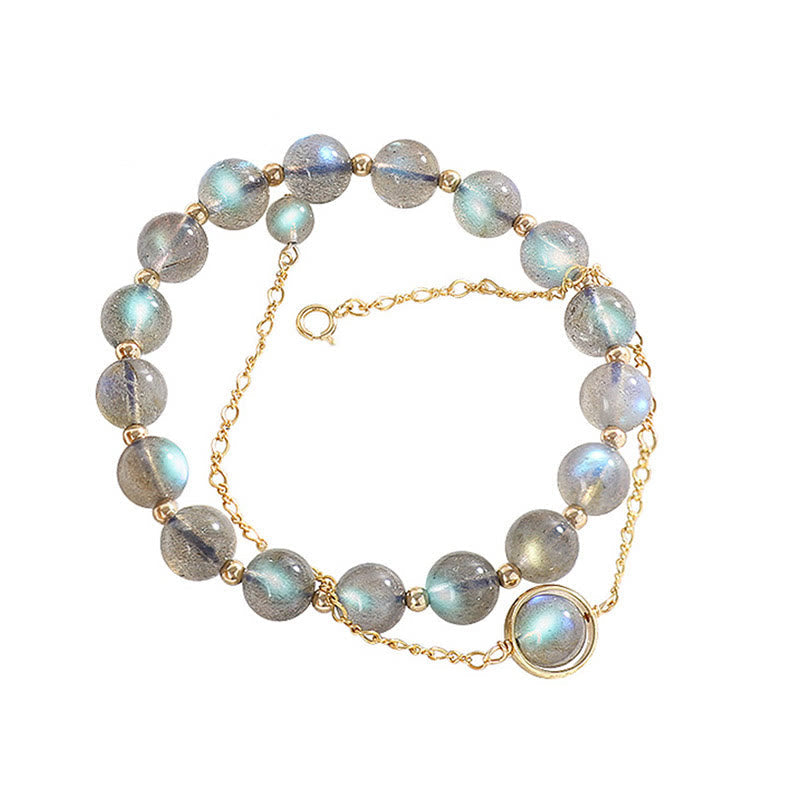 Karma Stone 14k Gold Plated Natural Moonstone Healing Love Bracelet