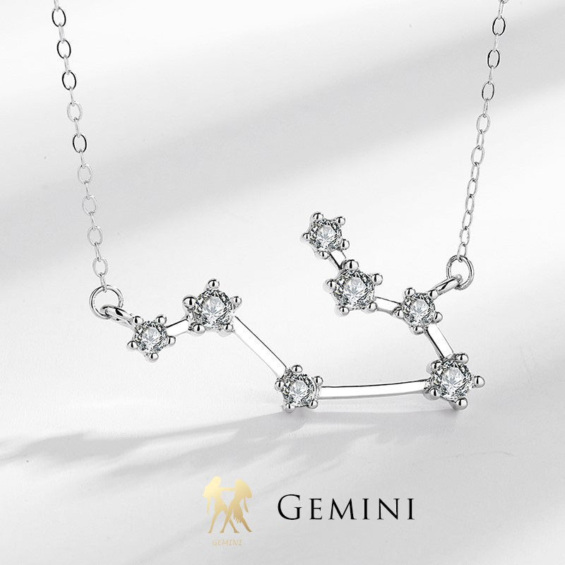 Karma Stone 925 Sterling Silver 12 Constellations of the Zodiac Astrology Blessing Necklace Pendant