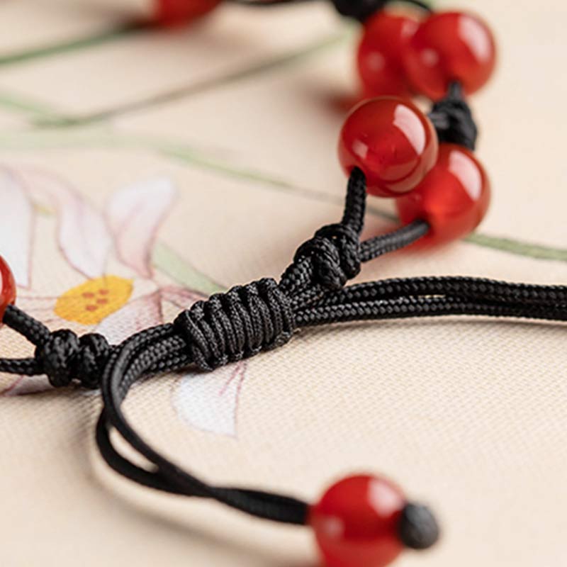 Karma Stone Red Agate Moss Agate Cinnabar Calm Bracelet
