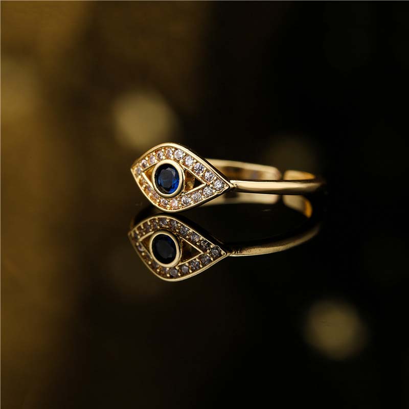Karma Stone Evil Eye Protection Blessing Copper Ring