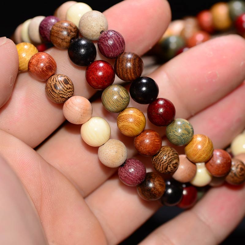 Karma Stone 108-Bead Rosewood Prayer Bracelet for Blessings and Prayers