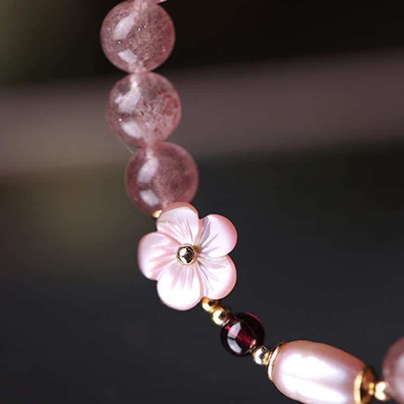 Karma Stone Strawberry Quartz Peach Blossom Love Bracelet