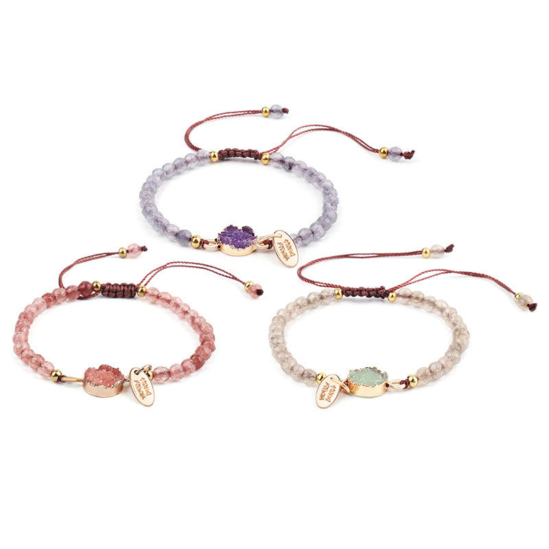 Karma Stone Natural Crystal Charm Lucky Healing Bracelet