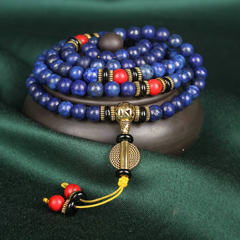 Karma Stone Tibetan Mala Lapis Lazuli Positive Bracelet Necklace