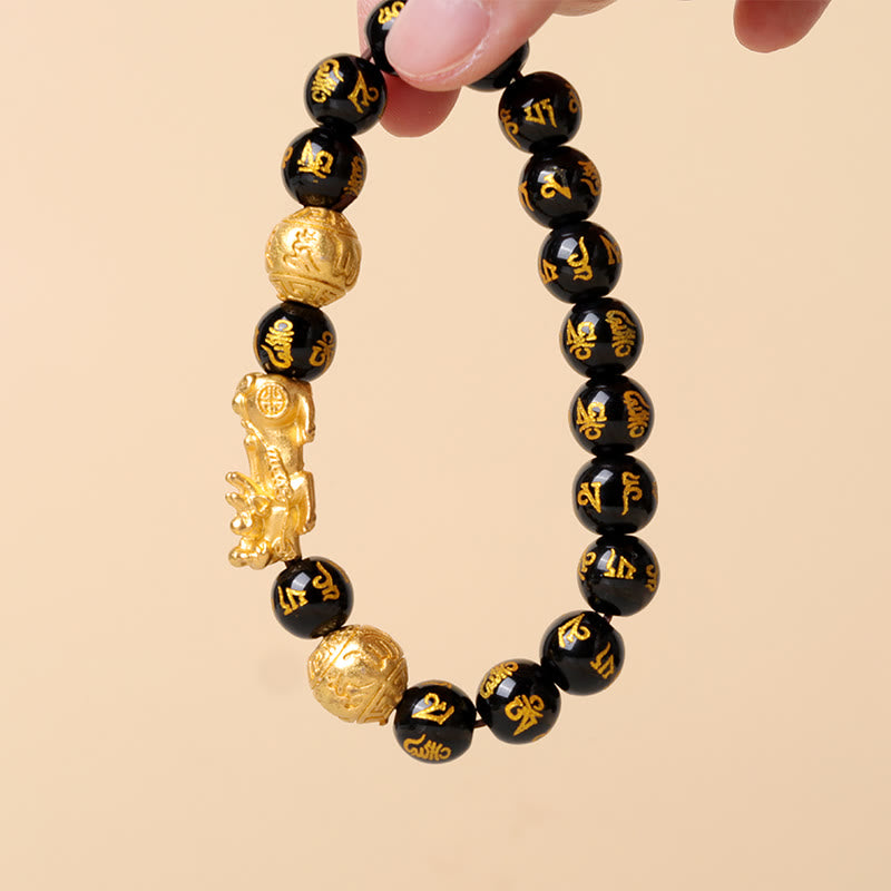 Karma Stone FengShui PiXiu Obsidian Wealth Bracelet