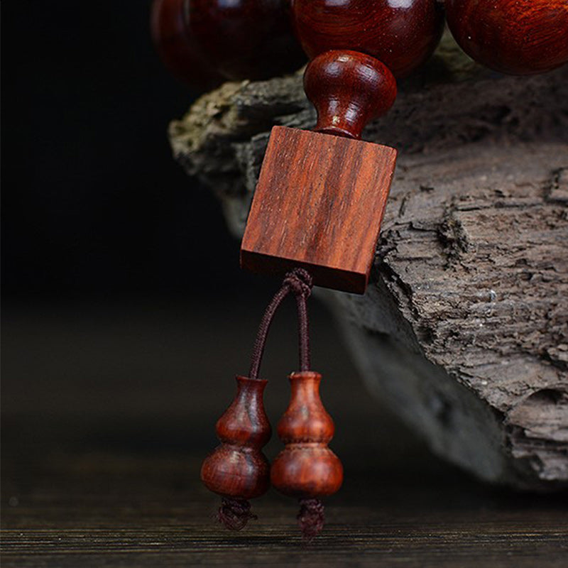 Karma Stone Tibetan Small Leaf Red Sandalwood Relaxation Bracelet