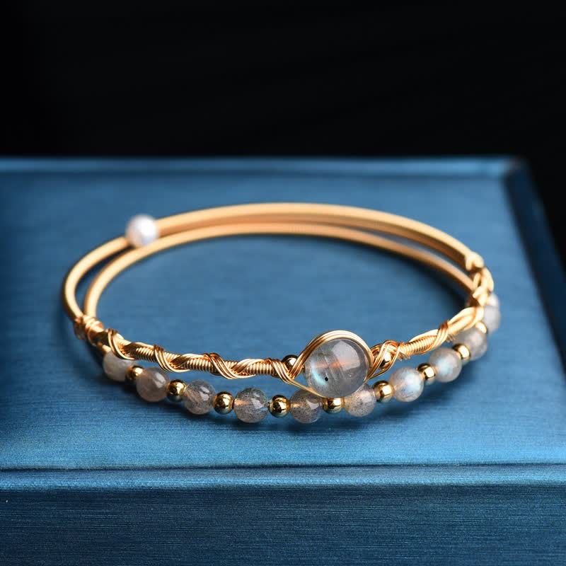Karma Stone Moonstone Healing Love Bracelet Bangle