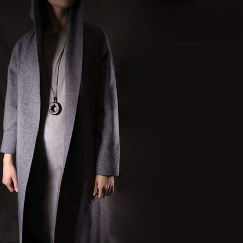 Karma Stone Zen Circle Ebony Wood Peace Calm Necklace Pendant