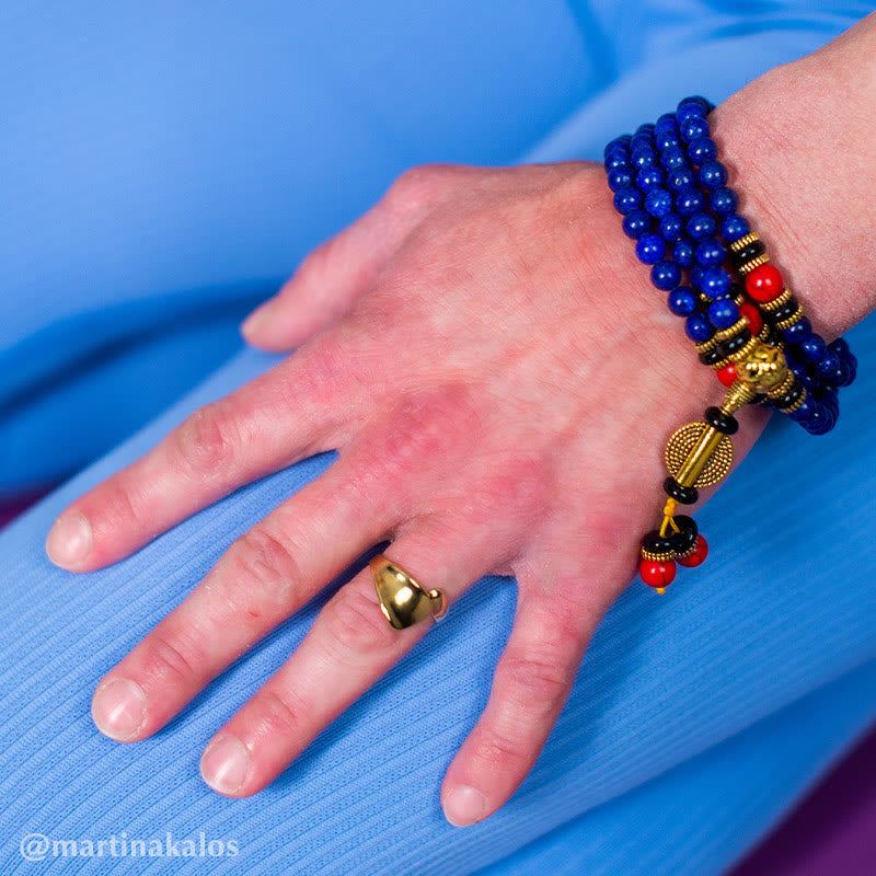 Karma Stone Tibetan Mala Lapis Lazuli Positive Bracelet Necklace