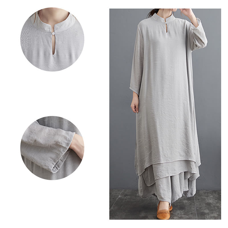 Karma Stone Simple Pattern Meditation Prayer Spiritual Zen Practice Yoga Clothing Women's Set