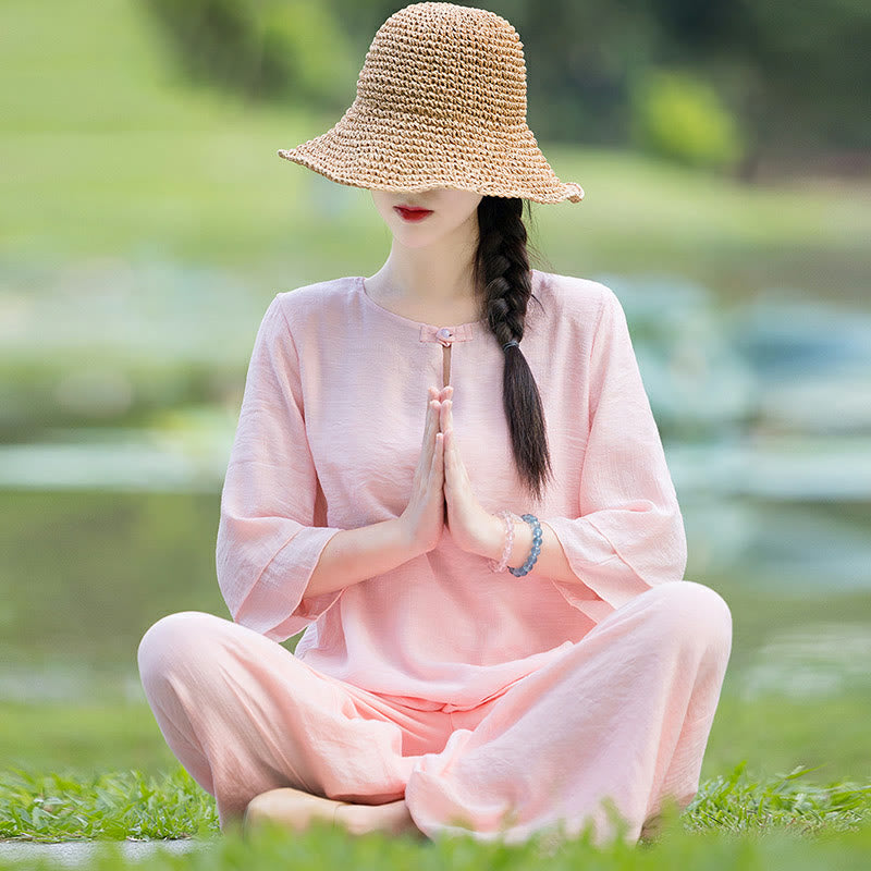 Karma Stone Tai Chi Meditation Prayer Zen Spiritual Morning Practice Clothing Women's Set
