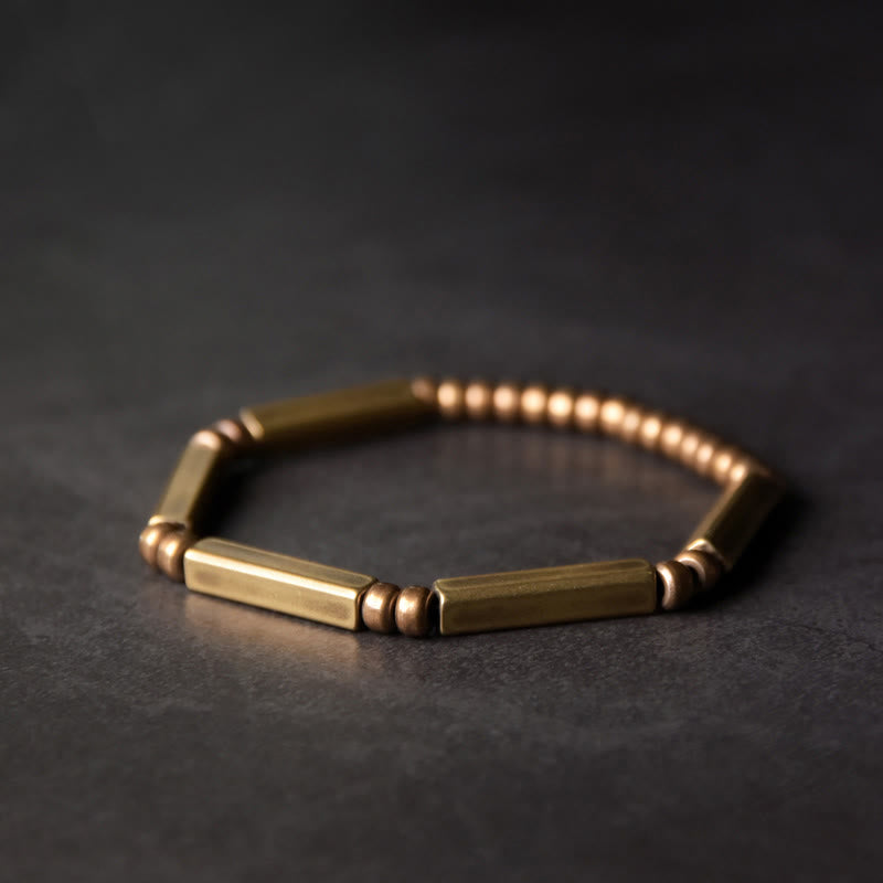 Karma Stone Tibetan Simple Design Copper Wealth Luck Bracelet