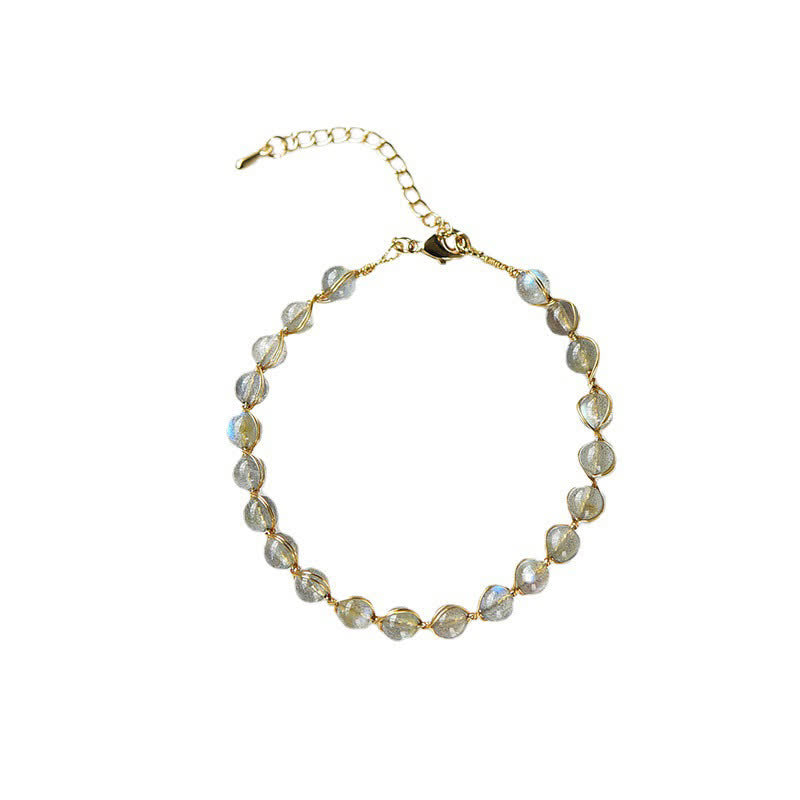 Karma Stone Natural Moonstone 14K Gold Healing Positive Bracelet