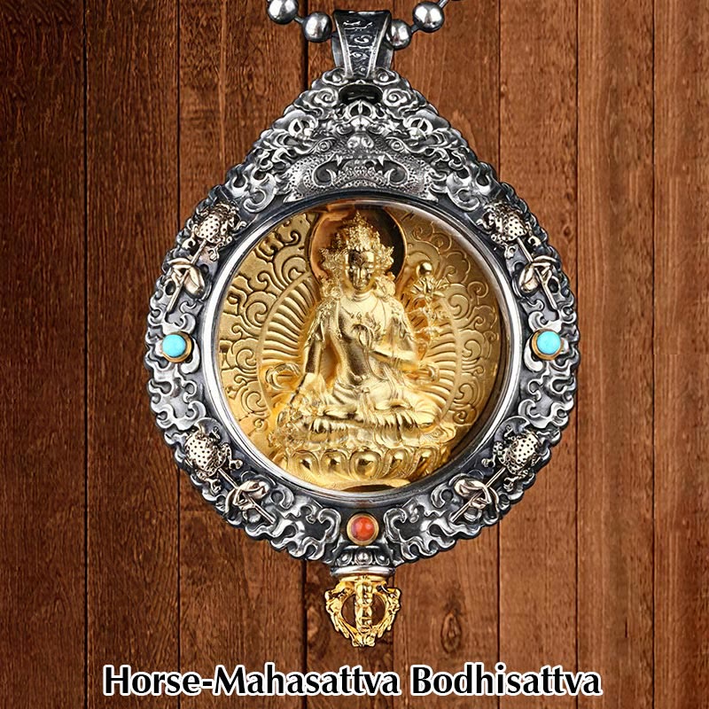 Karma Stone Chinese Zodiac Natal Buddha Thangka Nine Palaces Eight Diagrams Wealth Rotatable Necklace Pendant