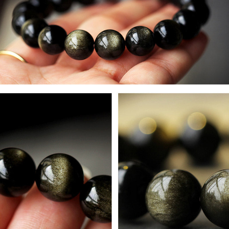 Karma Stone Chinese Zodiac Natal Buddha Obsidian Purification Bracelet
