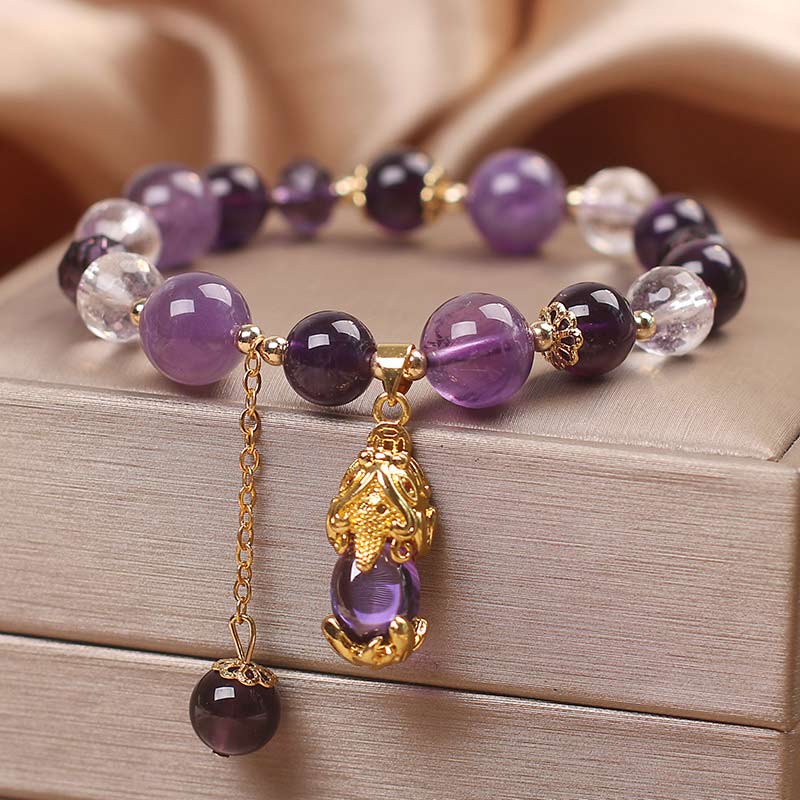 Karma Stone  Natural Amethyst PiXiu Healing Bracelet