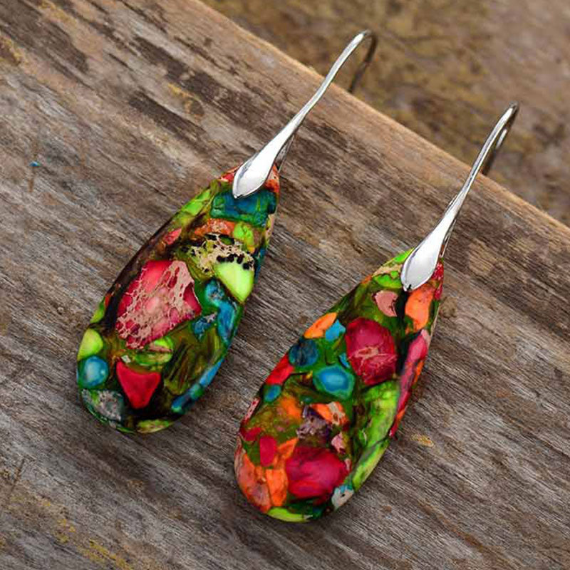 Karma Stone Emperor Stone Crystal Happiness Earrings