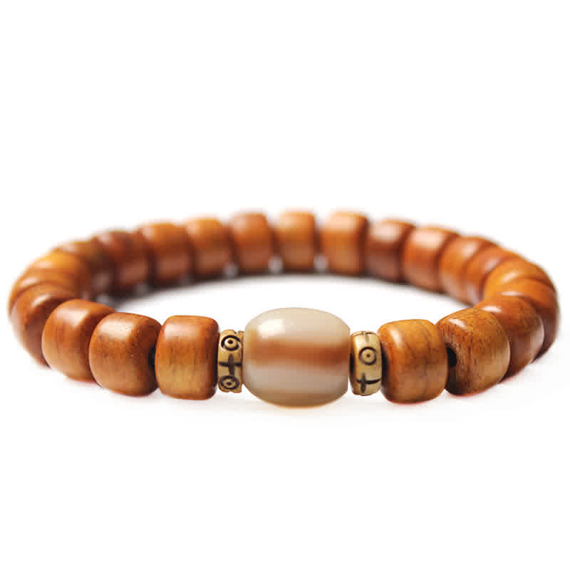Karma Stone Tibetan Yak Bone Om Mani Padme Hum Strength Bracelet