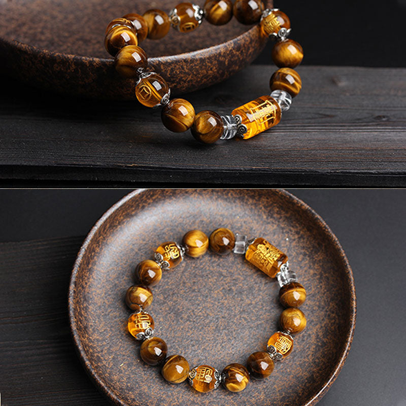 Karma Stone Tiger Eye Bead Fortune Prosperity Bracelet