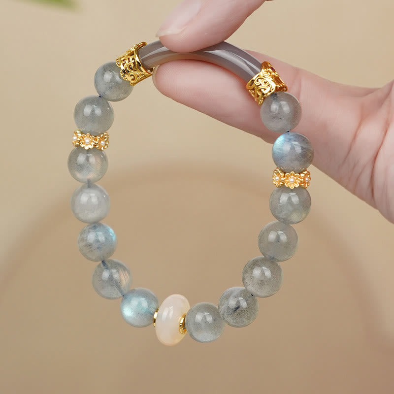 Karma Stone Natural Labradorite Moonstone Healing Change Bracelet