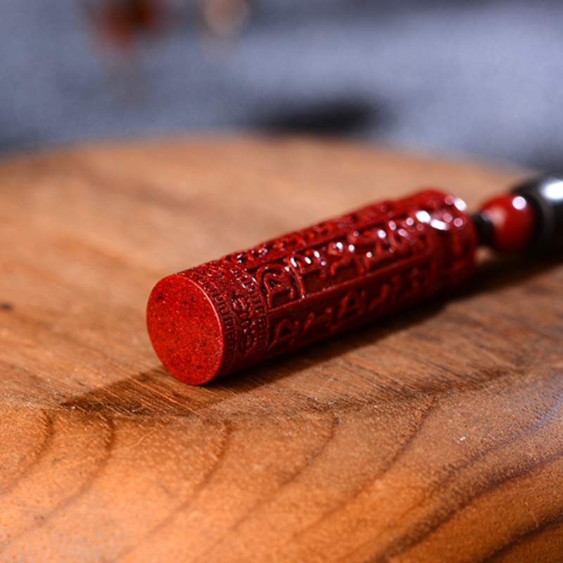 Karma Stone Tibetan Cinnabar Mantra Concentration String Necklace