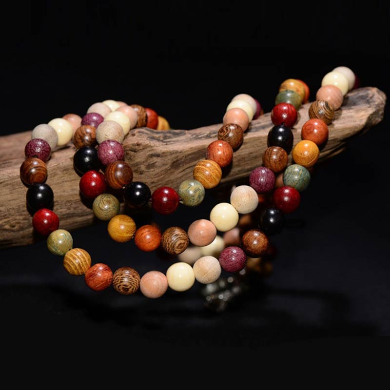 Karma Stone 108-Bead Rosewood Prayer Bracelet for Blessings and Prayers