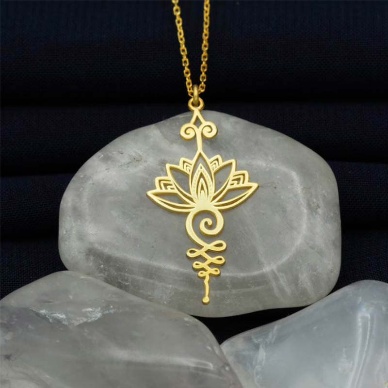 Karma Stone Lotus Luck Wealth Necklace Pendant