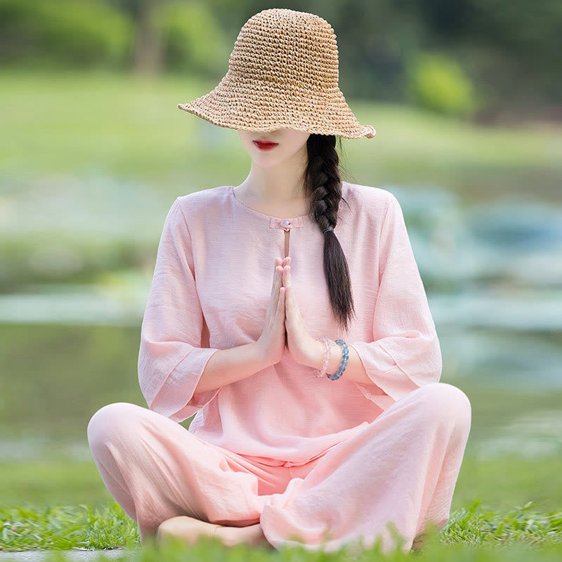 Karma Stone Tai Chi Meditation Prayer Zen Spiritual Morning Practice Clothing Women's Set