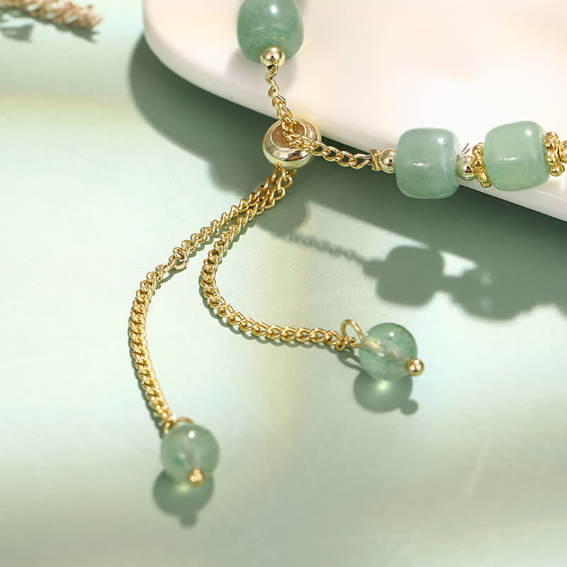 Karma Stone Year of the Rabbit Natural Green Aventurine Luck Bead Bracelet
