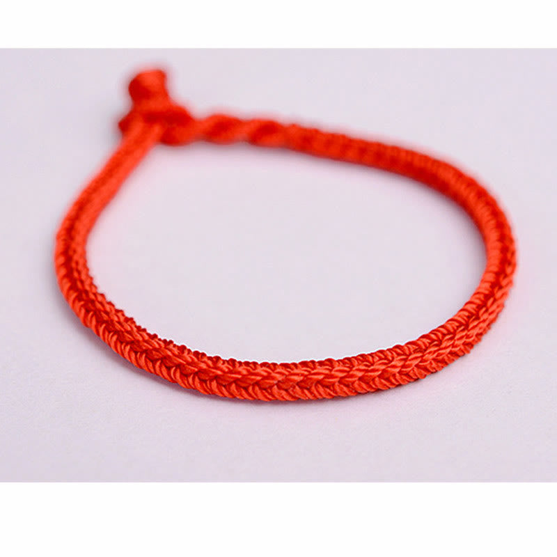 Karma Stone Tibetan handmade eight-thread peace knot protective woven Tibetan red string bracelet