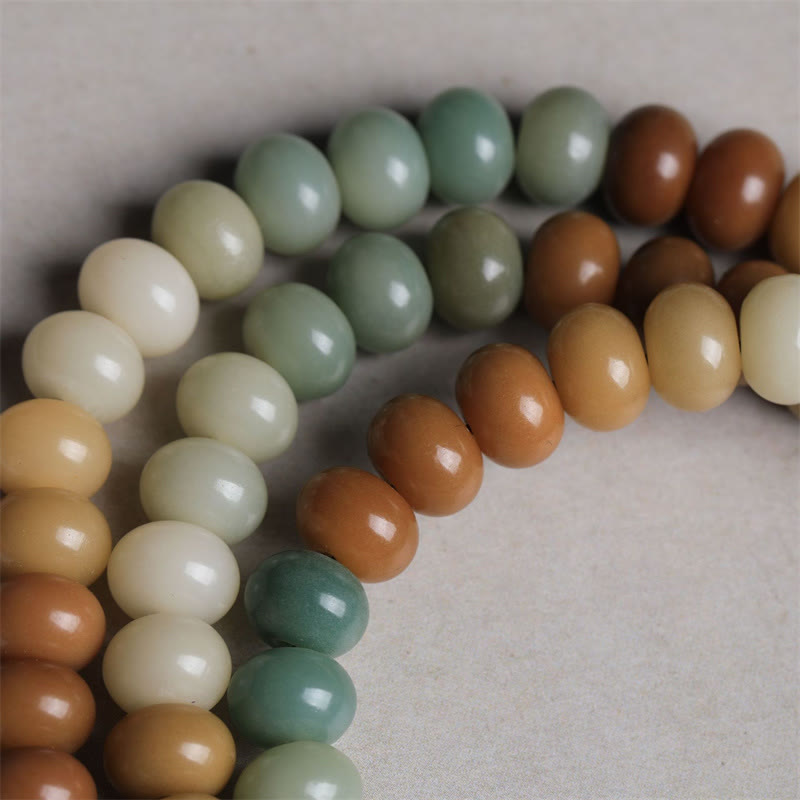 Karma Stone 108 Mala Beads Gradient Bodhi Seed Buddha Hand Engraved Peace Bracelet