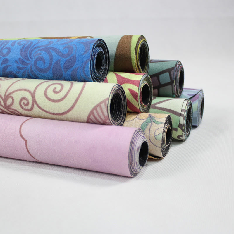Karma Stone Tibetan Mandala Elephant Lotus Koi Fish Mindful Natural Rubber Yoga Mat Decoration