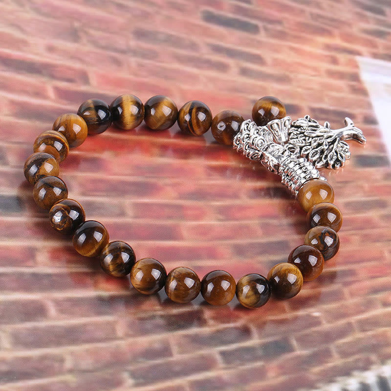 Karma Stone Natural Gemstone Tree of Life Lucky Charm Stretch Bracelet