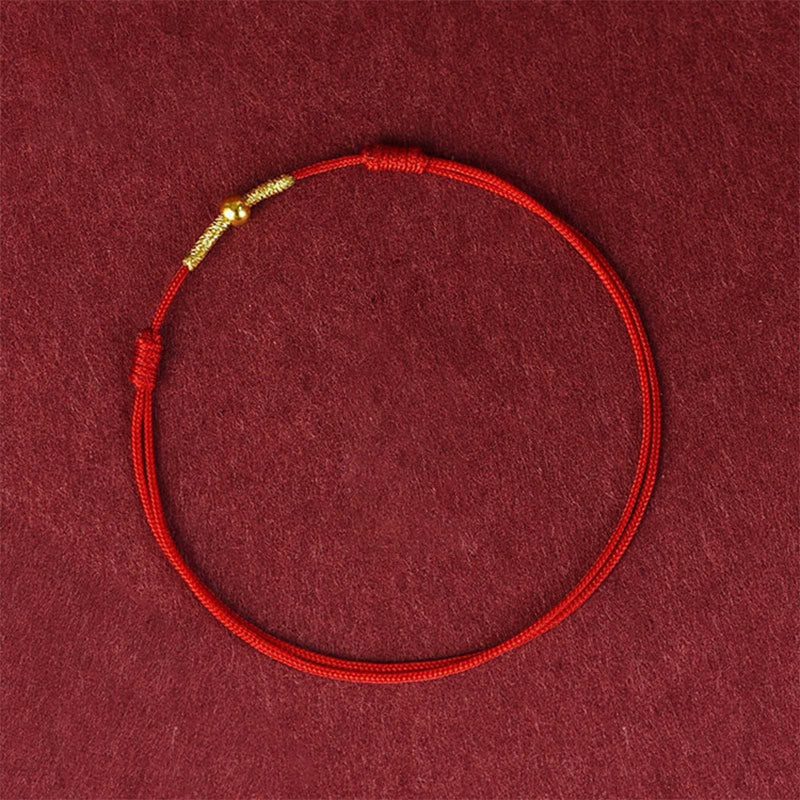 Karma Stone 925 Sterling Silver Golden Bead Protection Braided Rope Bracelet Anklet