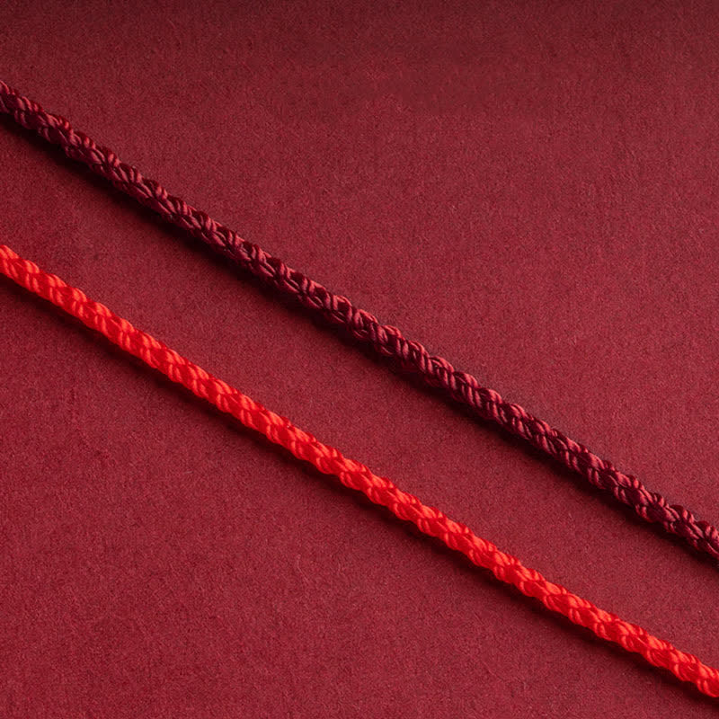 Karma Stone Cinnabar Blessing Red String 14K Gold Infinity Symbol Bracelet Anklet