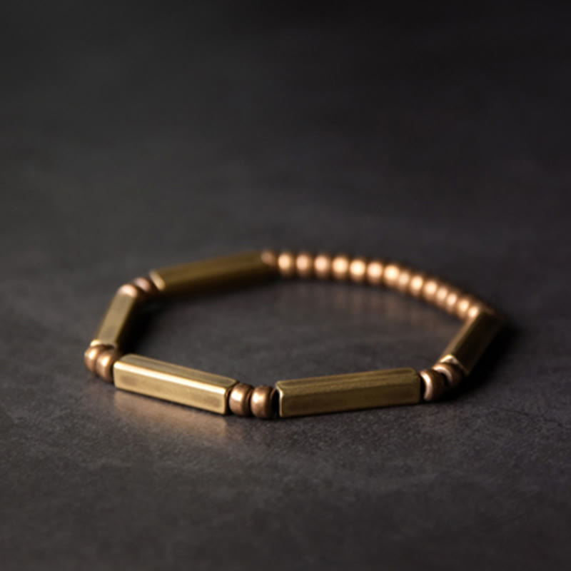 Karma Stone Tibetan Simple Design Copper Wealth Luck Bracelet