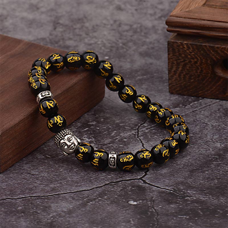 Karma Stone Tibetan Buddha Mantra Amulet Bracelet