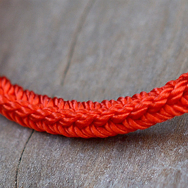 Karma Stone Tibetan handmade eight-thread peace knot protective woven Tibetan red string bracelet