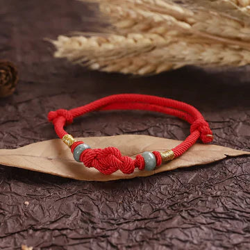 Karma Stone Red String Jade Luck Fortune Knot Braided Couple Bracelet