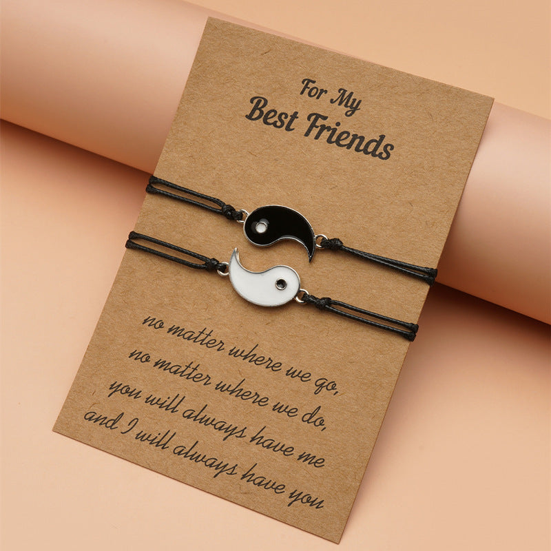 Karma Stone 2pcs Yin Yang Hematite Couple Bracelet